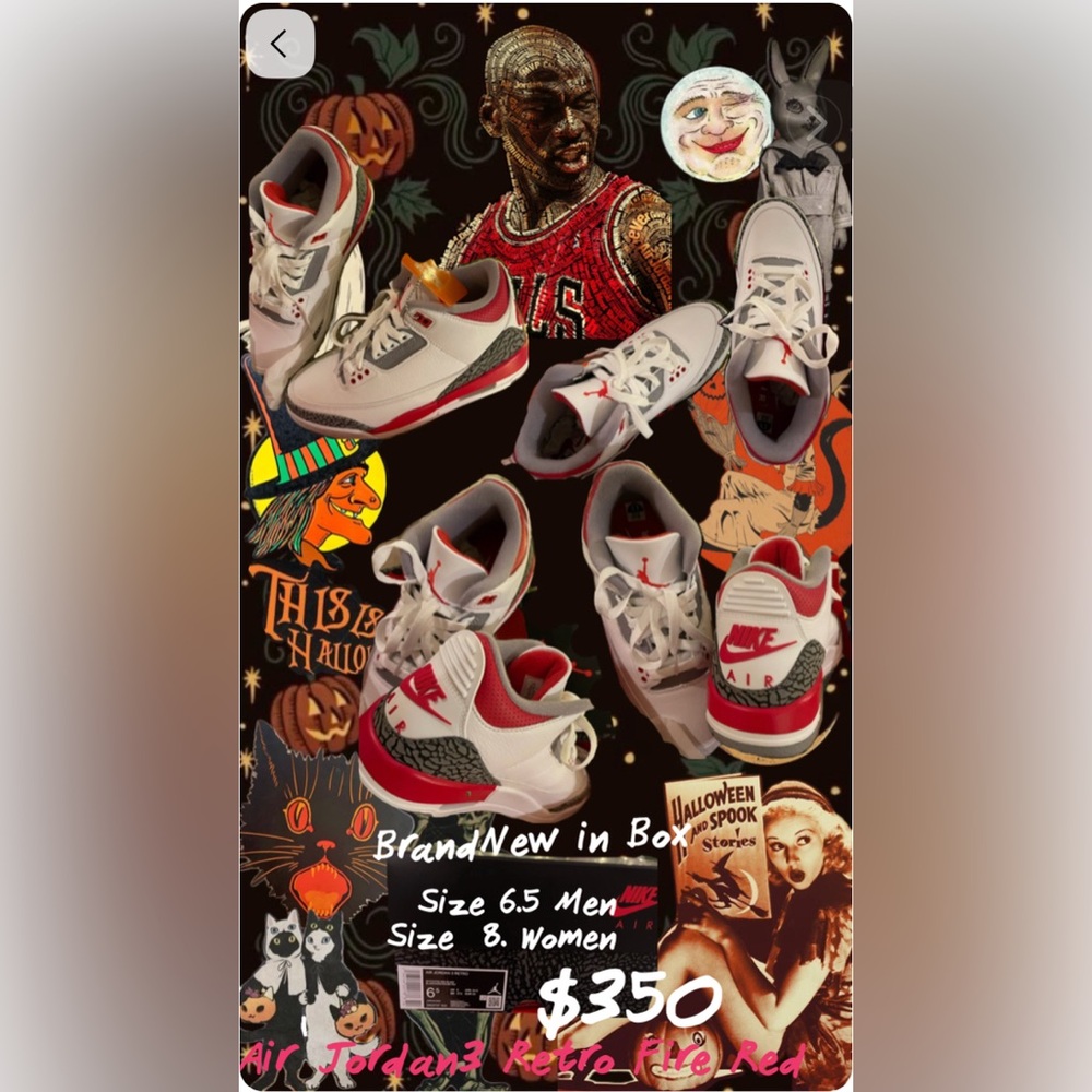 Nike Air Jordan 3 Retro Fire Red Size 6.5 M/Size 8 W
